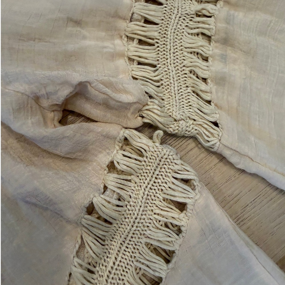 Vivid Collection Bohemian Crochet Swimsuit Cover-up Size Small - Cream Beige - Picture 6 of 9